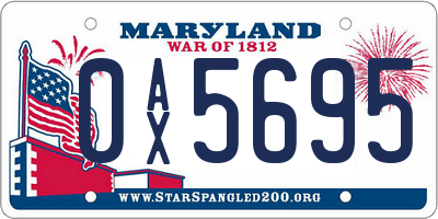 MD license plate 0AX5695