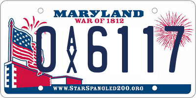 MD license plate 0AX6117