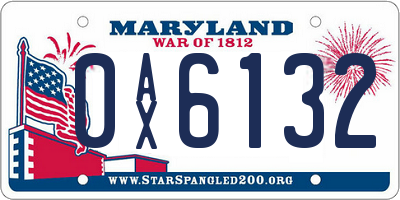 MD license plate 0AX6132