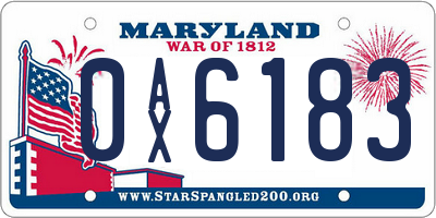 MD license plate 0AX6183