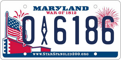 MD license plate 0AX6186