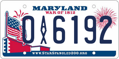 MD license plate 0AX6192
