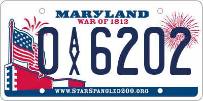 MD license plate 0AX6202
