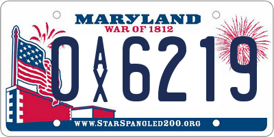 MD license plate 0AX6219