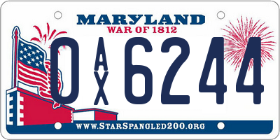 MD license plate 0AX6244