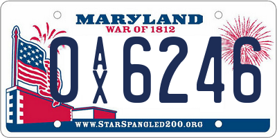 MD license plate 0AX6246