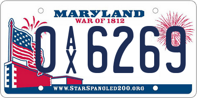 MD license plate 0AX6269