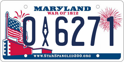 MD license plate 0AX6271