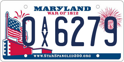 MD license plate 0AX6279