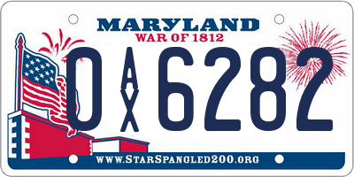 MD license plate 0AX6282