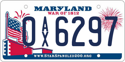 MD license plate 0AX6297