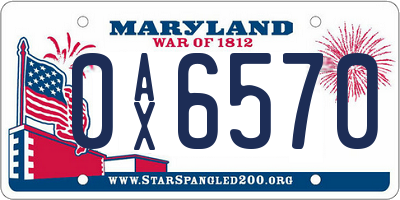 MD license plate 0AX6570