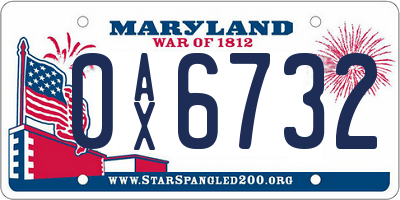 MD license plate 0AX6732
