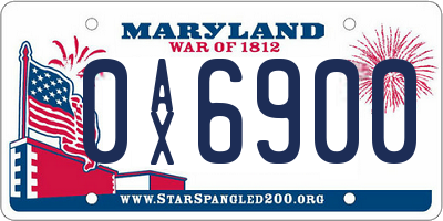 MD license plate 0AX6900
