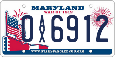 MD license plate 0AX6912