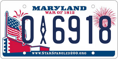 MD license plate 0AX6918