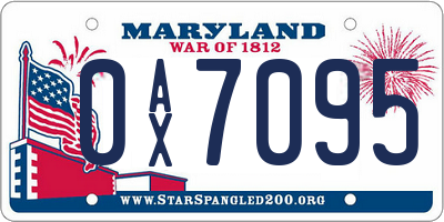MD license plate 0AX7095