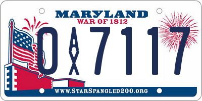 MD license plate 0AX7117