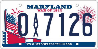 MD license plate 0AX7126
