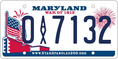 MD license plate 0AX7132
