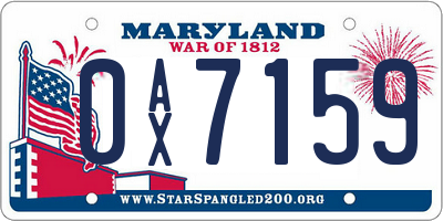 MD license plate 0AX7159