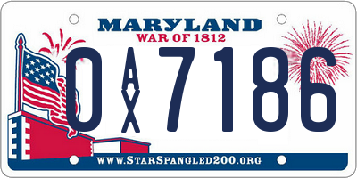 MD license plate 0AX7186