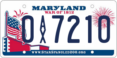 MD license plate 0AX7210
