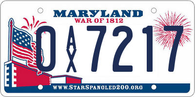 MD license plate 0AX7217