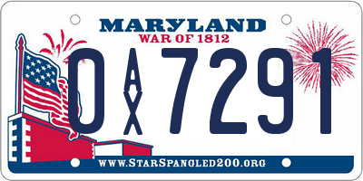 MD license plate 0AX7291