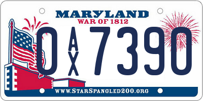 MD license plate 0AX7390