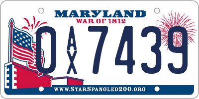 MD license plate 0AX7439