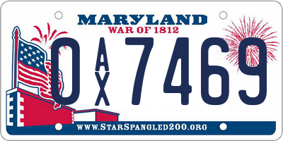 MD license plate 0AX7469