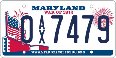 MD license plate 0AX7479