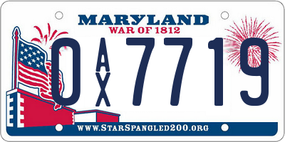 MD license plate 0AX7719