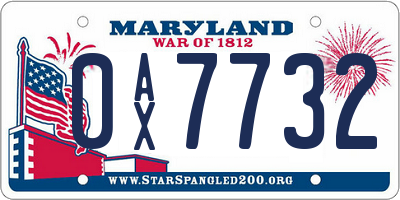 MD license plate 0AX7732