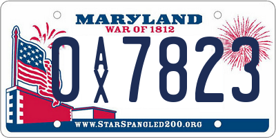 MD license plate 0AX7823