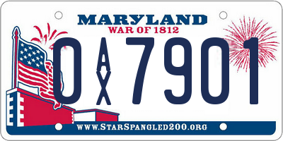 MD license plate 0AX7901