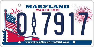 MD license plate 0AX7917