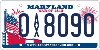 MD license plate 0AX8090