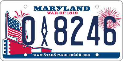 MD license plate 0AX8246