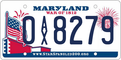 MD license plate 0AX8279