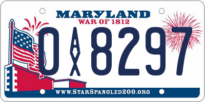 MD license plate 0AX8297