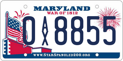 MD license plate 0AX8855
