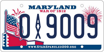MD license plate 0AX9009