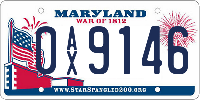 MD license plate 0AX9146
