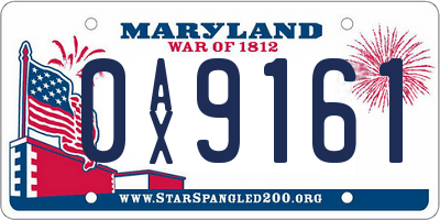 MD license plate 0AX9161