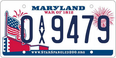 MD license plate 0AX9479