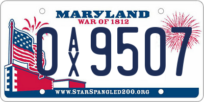 MD license plate 0AX9507