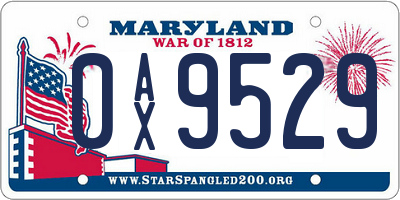 MD license plate 0AX9529