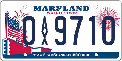 MD license plate 0AX9710
